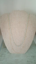 Two Strand 14 Karat Gold Plated Apatite Necklace