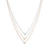 Graduated Tri Tone Necklace with CZs