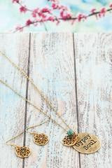 Worn Goldtone "Gypsy Soul" Necklace and Earring Set
