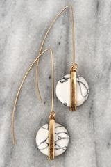 Goldstone Wire Hook Earrings with Howlite Pendant