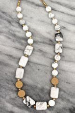 Worn Goldtone Flat Beaded Necklace