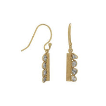 14 Karat Gold Plated Polki Diamond Drop Earrings